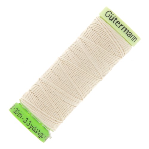 Gütermann recycled polyester sewing thread - Cream (n°802) x100m