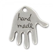 Hand Made Charm 20mm Antique Silver Plating x1