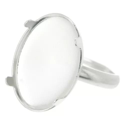 925 Sterling Silver Adjustable ring for cabochon 18x13 mm - Size 50 to 53 x1