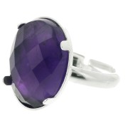 925 Sterling Silver Adjustable ring for cabochon 18x13 mm - Size 50 to 53 x1