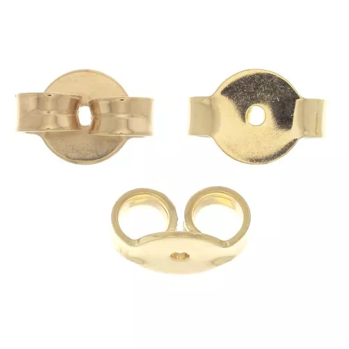 7x5mm Earring back for earstuds - Fine Gold Tone x10