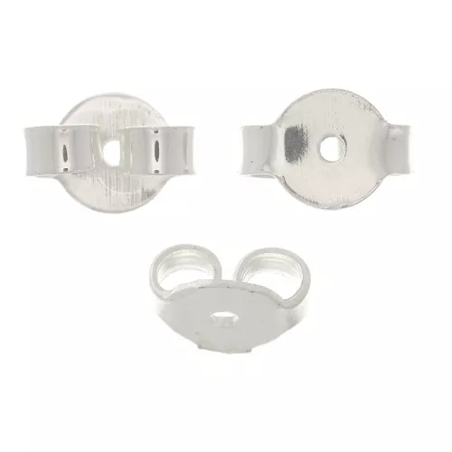 7x5mm Earring back for earstuds - Silver Tone x10