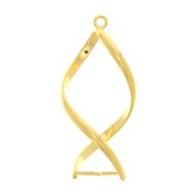 34x15mm Swirl Pendants for 10 mm beads - Fine Gold plated x2|raw }}