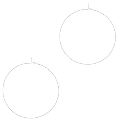 40x0.7mm Hoop earrings - Fine silver plating x2