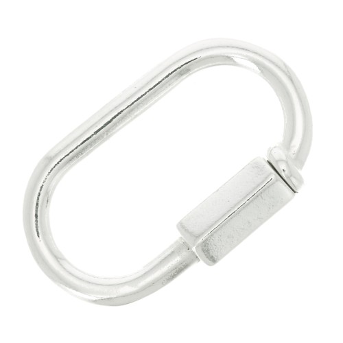 22x14 mm 925 Sterling Silver Oval Screw Clasp x1