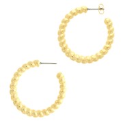35mm Twisted Rope effect hoop earrings - Fine Gold plated x2|raw }}