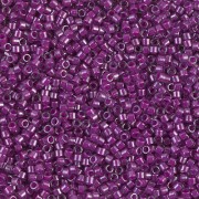 Miyuki Delica 11/0 DB0281 - Luster Crystal Lined Fuchsia, 100 g