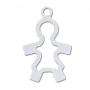 925 Sterling Silver girl charm 19mm x1|raw }}