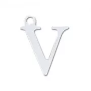 V letter Sterling silver charm 15mm x1