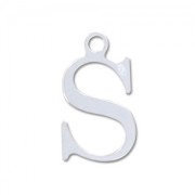 S letter Sterling silver charm 15mm x1