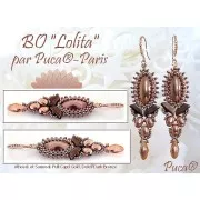 20x10mm oval glass cabochon Athos 3D by Puca - Purple Metallic Mat x1