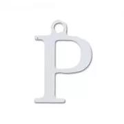 P letter Sterling silver charm 15mm x1
