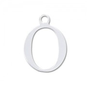 O letter Sterling silver charm 15mm x1|raw }}