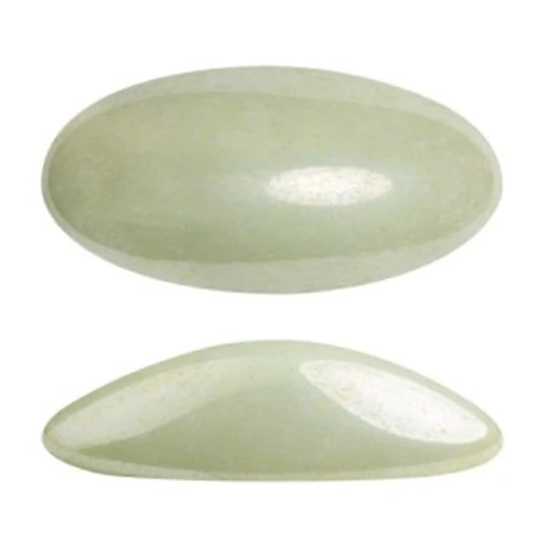 20x10mm oval glass cabochon Athos 3D by Puca - Opaque Light Green Ceramic Loo