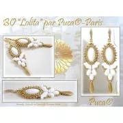 20x10mm oval glass cabochon Athos 3D by Puca - Opaque Light Green Ceramic Loo