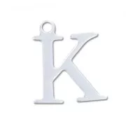 K letter Sterling silver charm 15mm x1