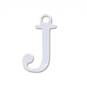 J letter Sterling silver charm 15mm x1
