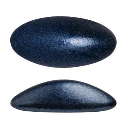 20x10mm oval glass cabochon Athos 3D by Puca - Dark Blue Metallic Mat x1