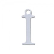 I letter Sterling silver charm 15mm x1|raw }}
