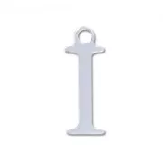 I letter Sterling silver charm 15mm x1