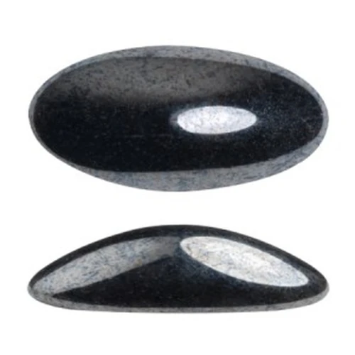 20x10mm oval glass cabochon Athos 3D by Puca - Jet Hematite x1