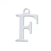 F letter Sterling silver charm 15mm x1