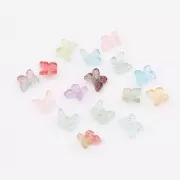 9.5x11mm Butterfly beads - Light Pink - Gold x4