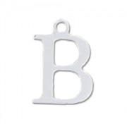 B letter Sterling silver charm 15mm x1