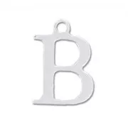 B letter Sterling silver charm 15mm x1