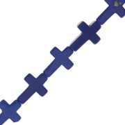 16.5x12mm imitation gemstone Cross bead - Lapis lazuli x1|raw }}