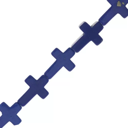 16.5x12mm imitation gemstone Cross bead - Lapis lazuli x1