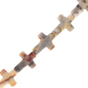 16.5x12mm imitation gemstone Cross bead - Agate crazy x1|raw }}