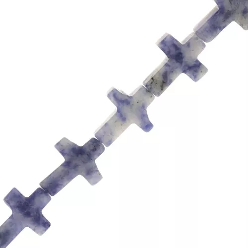 16.5x12mm imitation gemstone Cross bead - Sodalite x1