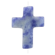 16.5x12mm imitation gemstone Cross bead - Sodalite x1