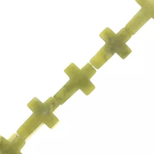 16.5x12mm imitation gemstone Cross bead - Agate mousse x1