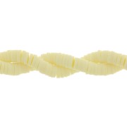 Heishi polymer clay rondelle beads 5x1 mm - Pastel yellow x39cm