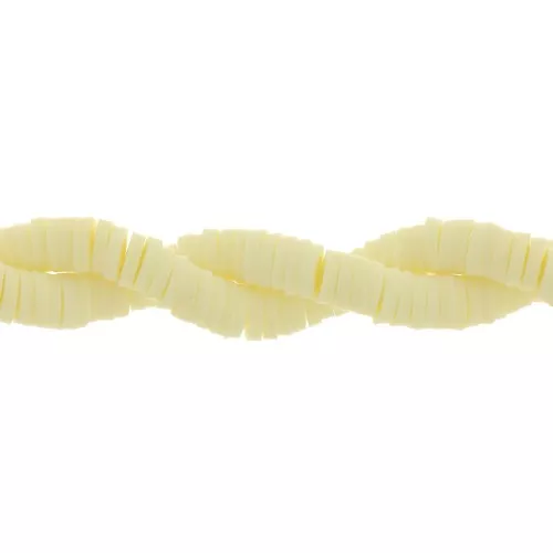 Heishi polymer clay rondelle beads 5x1 mm - Pastel yellow x39cm
