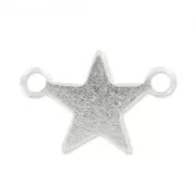 Stars spacer smooth finish 2 loops 10x7mm Silver tone x4