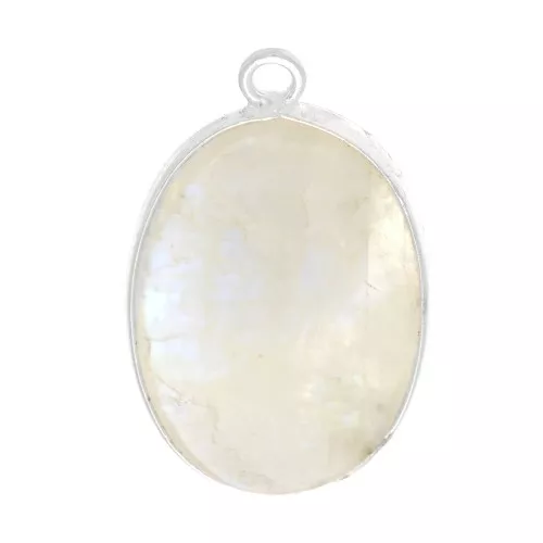 22x14mm 925 Sterling Silver Oval pendant - Moonstone x1