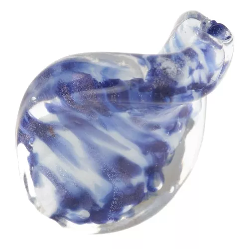Twisted bead 30x20mm Crystal/Milky Blue x1