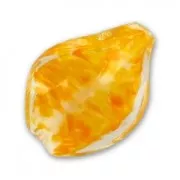 Twisted bead 30x20mm Crystal/Milky Light Orange x1