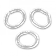 Jumprings open oval 5x4x0.7mm Fine silver plating x50|raw }}