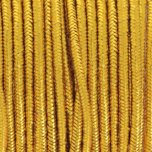 Sheathed elastic cord 1mm Gold tone x9.2m