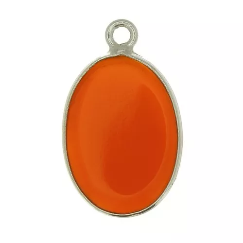 18x11mm 925 Sterling Silver Oval pendant dyed Carnelian x1