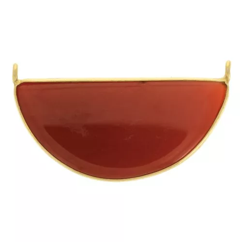 33x19mm 925 St. Silver connector for necklace dyed Carnelian - Fine Gold Plated x1