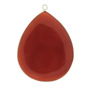 39x31mm 925 Sterling Silver Gemstone Drop Pendant dyed Carnelian x1