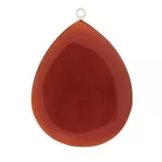 39x31mm 925 Sterling Silver Gemstone Drop Pendant dyed Carnelian x1