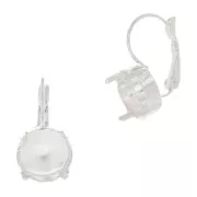 Leverback Earrings for Cabochons PureCrystal Rivoli 10 mm - silver tone x2