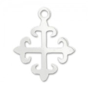 Sterling Silver Charm Flory Cross 12mm x1|raw }}