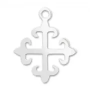 Sterling Silver Charm Flory Cross 12mm x1